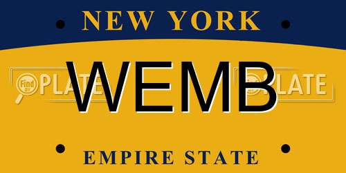 WEMB New York License Plate