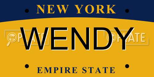 WENDY New York License Plate