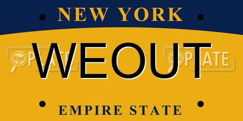 WEOUT New York License Plate