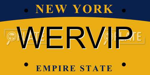 WERVIP New York License Plate
