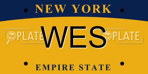 WES New York License Plate