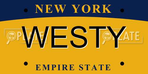 WESTY New York License Plate
