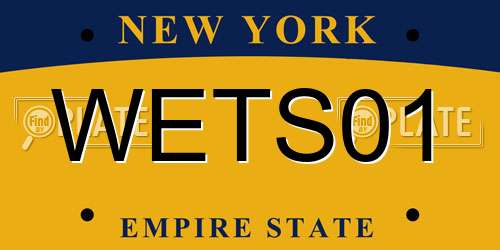 WETS01 New York License Plate