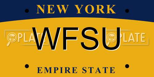WFSU New York License Plate