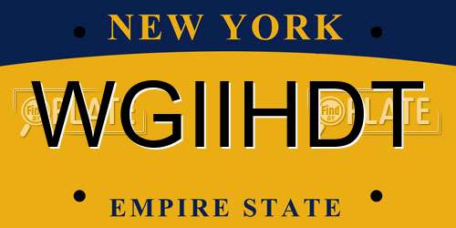 WGIIHDT New York License Plate