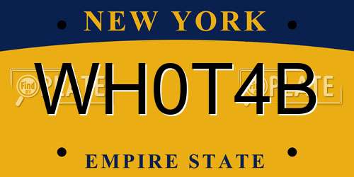 WH0T4B New York License Plate