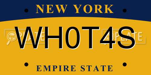 WH0T4S New York License Plate