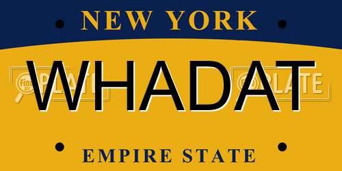 WHADAT New York License Plate