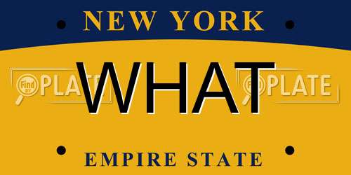 WHAT New York License Plate