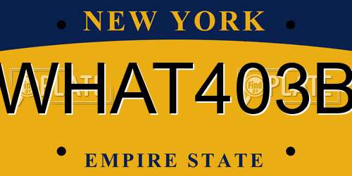 WHAT403B New York License Plate
