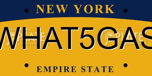 WHAT5GAS New York License Plate