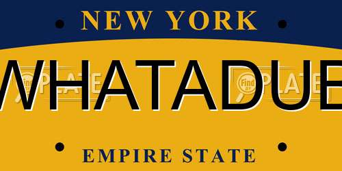 WHATADUB New York License Plate