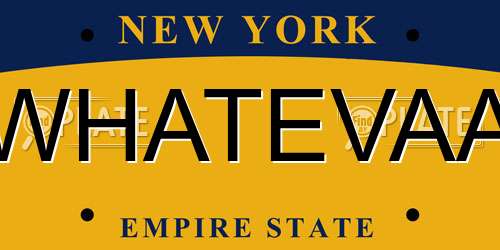 WHATEVAA New York License Plate