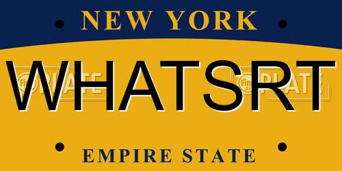 WHATSRT New York License Plate