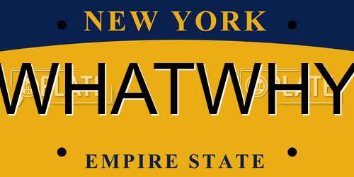 WHATWHY New York License Plate