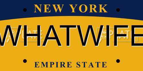 WHATWIFE New York License Plate