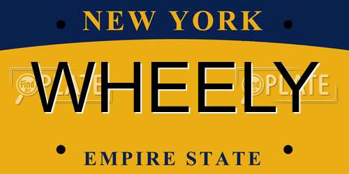 WHEELY New York License Plate