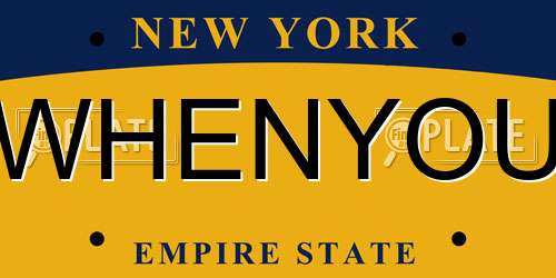 WHENYOU New York License Plate