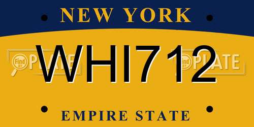 WHI712 New York License Plate