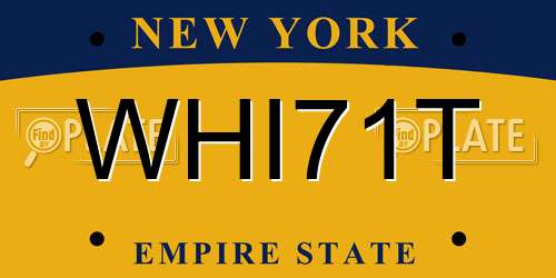 WHI71T New York License Plate