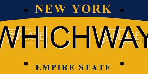 WHICHWAY New York License Plate