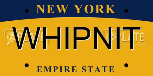 WHIPNIT New York License Plate