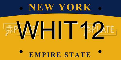 WHIT12 New York License Plate