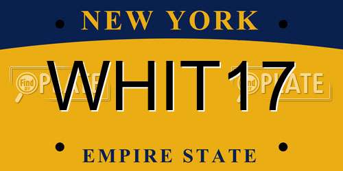 WHIT17 New York License Plate
