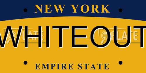 WHITEOUT New York License Plate