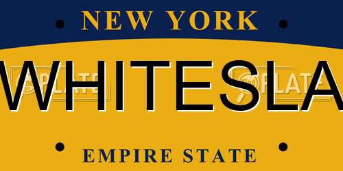 WHITESLA New York License Plate
