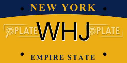 WHJ New York License Plate
