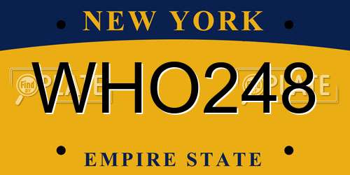 WHO248 New York License Plate