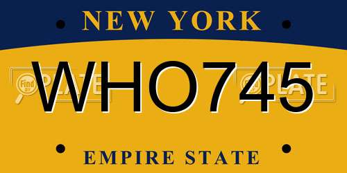 WHO745 New York License Plate