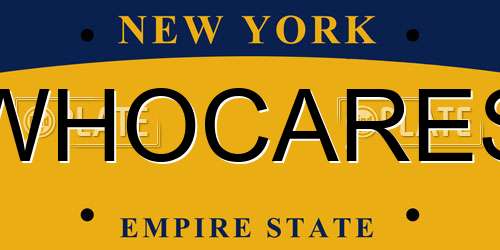 WHOCARES New York License Plate