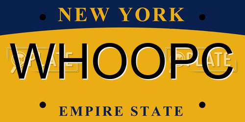 WHOOPC New York License Plate