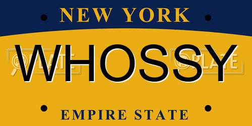 WHOSSY New York License Plate