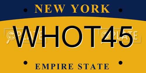 WHOT45 New York License Plate