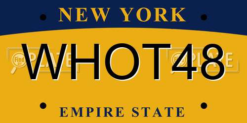 WHOT48 New York License Plate