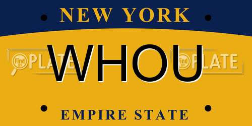 WHOU New York License Plate