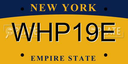 WHP19E New York License Plate