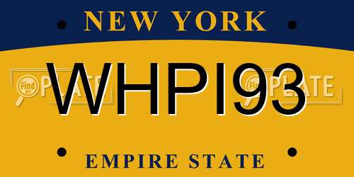 WHPI93 New York License Plate