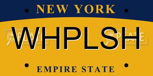 WHPLSH New York License Plate
