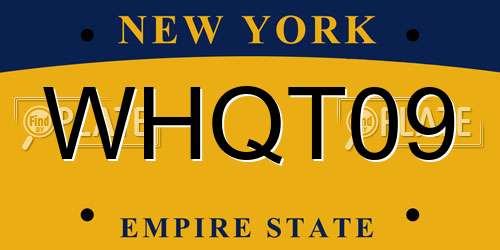 WHQT09 New York License Plate