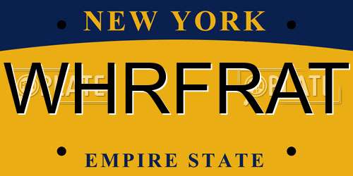 WHRFRAT New York License Plate