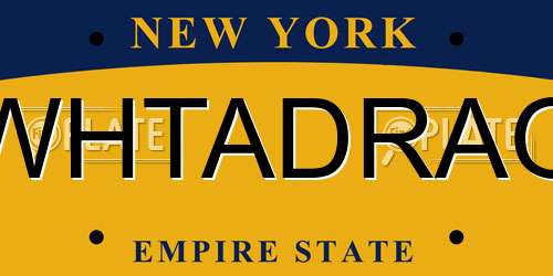 WHTADRAG New York License Plate