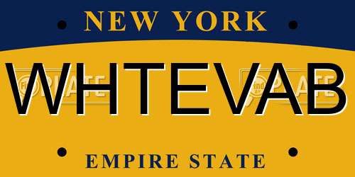 WHTEVAB New York License Plate