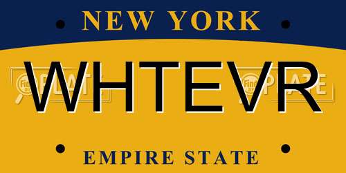 WHTEVR New York License Plate