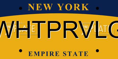 WHTPRVLG New York License Plate