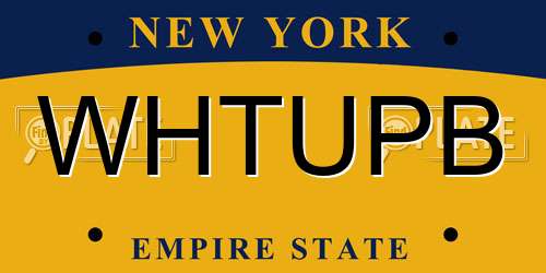 WHTUPB New York License Plate