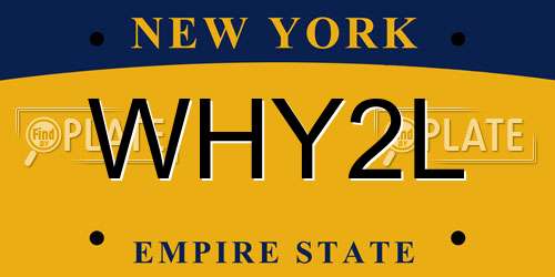 WHY2L New York License Plate